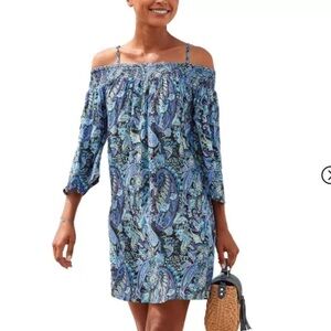 Lascana Off the Shoulder Blue Paisley Dress | Size 8 | Summer Vacation